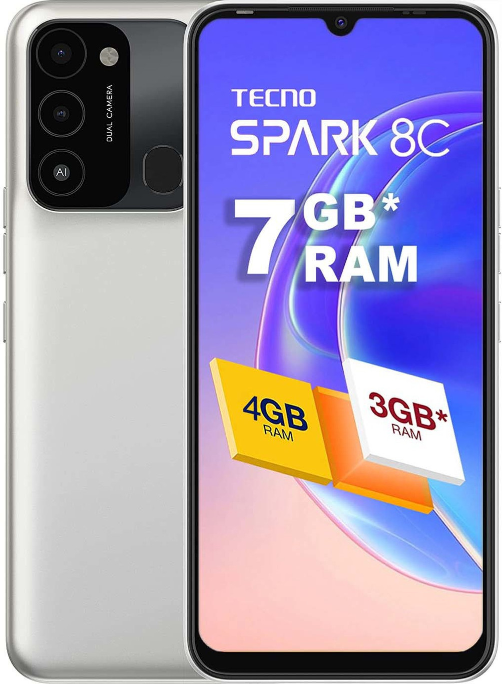 TECNO KG5K SPARK 8C 4/64GB DIAMOND GREY — image 1 of 3