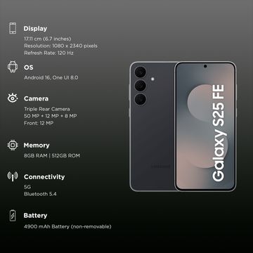 SAMSUNG S25FE 8GB/512GB S731BD JET BLACK — image 3 of 3
