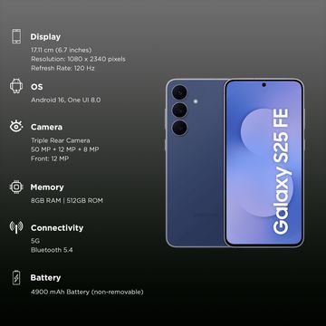 SAMSUNG S25FE 8GB/512GB S731BD NAVY — image 3 of 3
