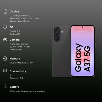 SAMSUNG A376ED GALAXY A37 5G(12/256) AWESOME CHARCOAL — image 2 of 3