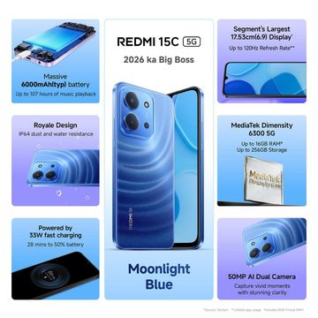 REDMI 15C 5G 6/128GB MOONLIGHT BLUE — image 3 of 3