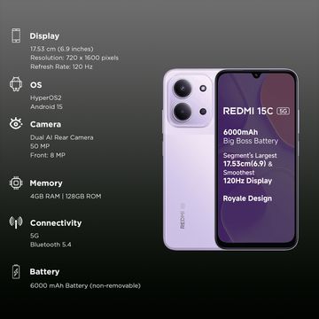 REDMI 15C 5G 6/128GB DUSK PURPLE — image 3 of 3