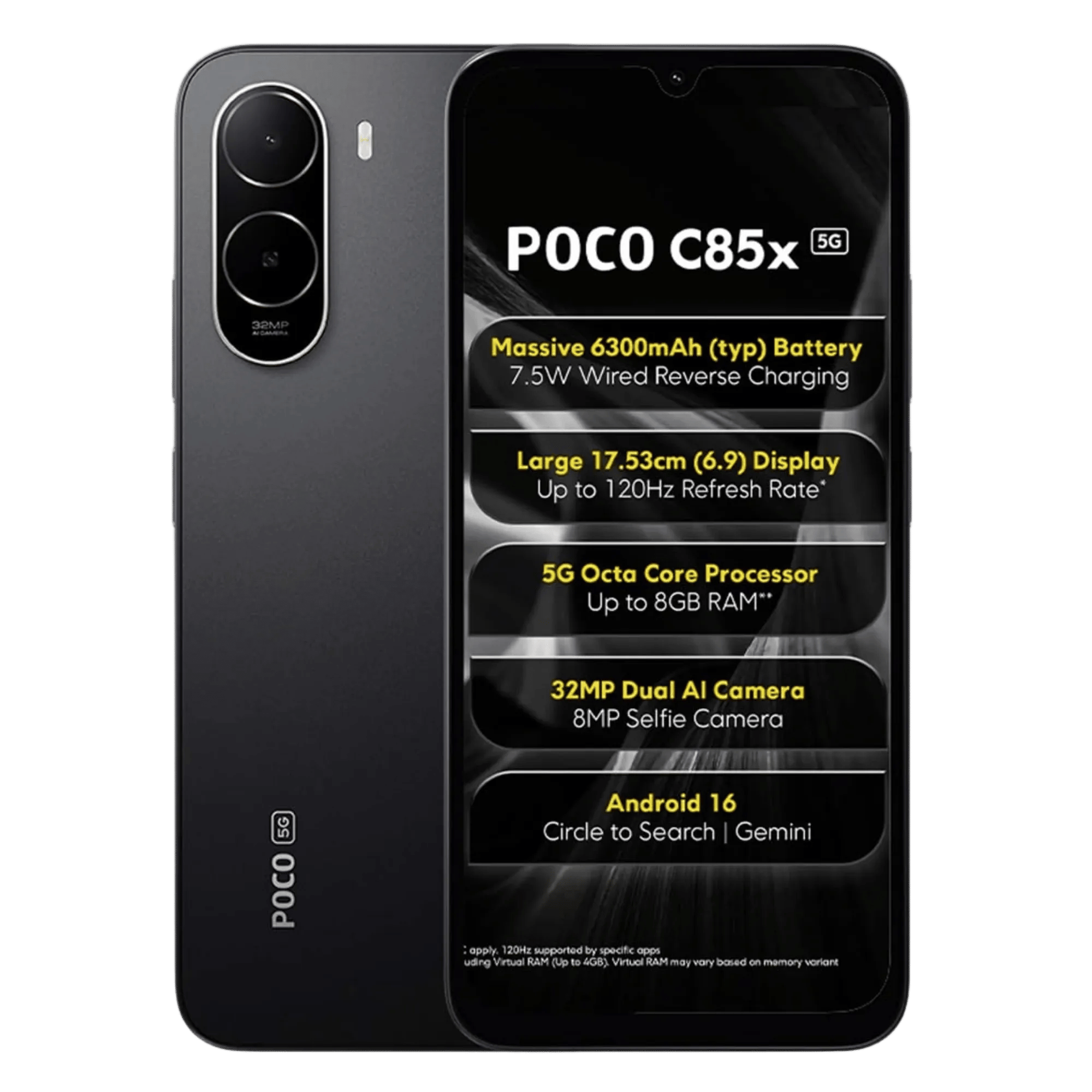 POCO C85X 5G 4GB/64GB ELITE BLACK — image 1 of 3