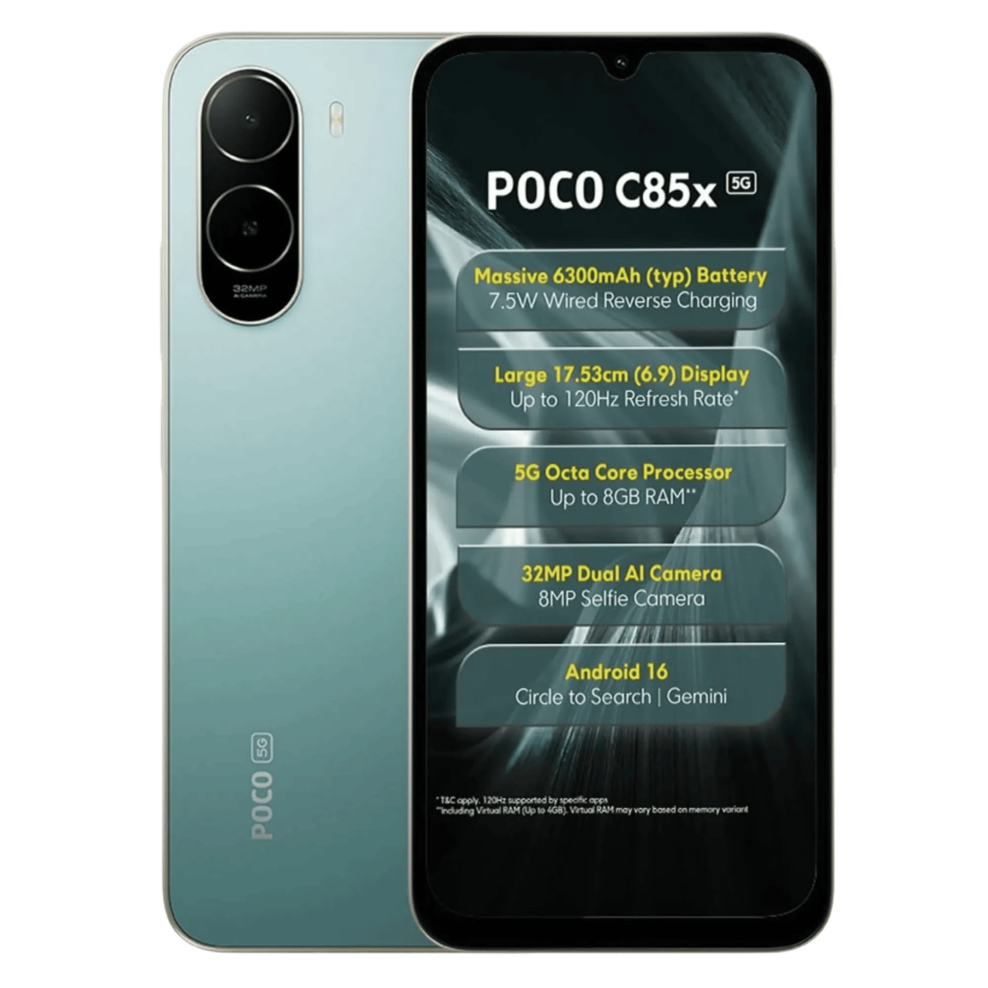 POCO C85X 5G 4GB/64GB EMERALD GREEN — image 1 of 3