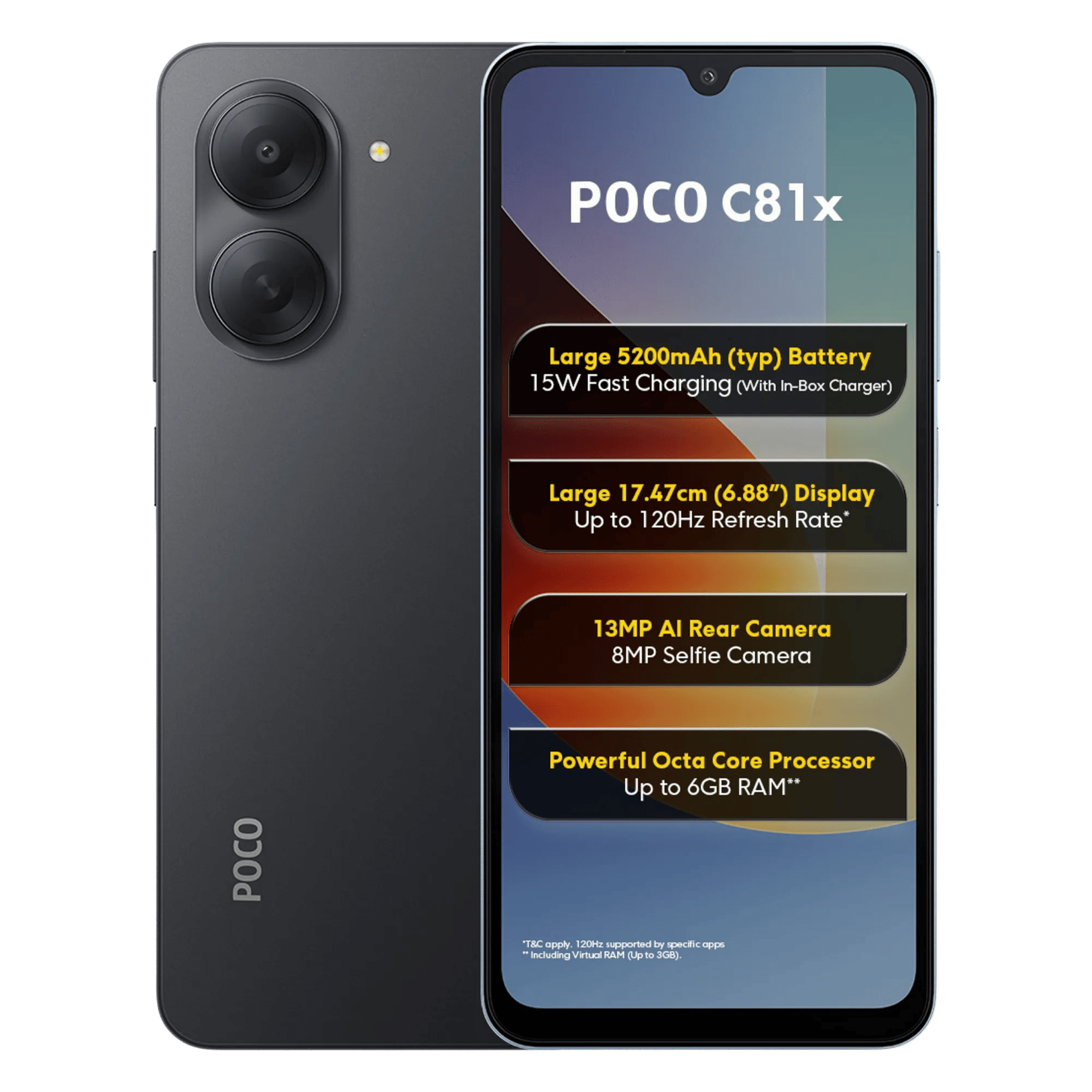 POCO C81X 3GB/64GB CRYSTAL BLACK