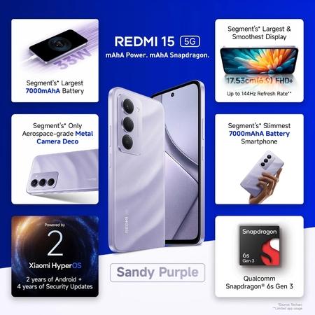 REDMI 15 5G 8/128GB SANDY PURPLE — image 3 of 3